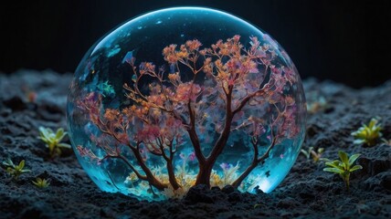 Bright and unusual spring landscape: blooming fields, green grass, vibrant flowers, and sunny skies creating an atmosphere of freshness and nature.