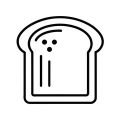Toast outline icon on white background