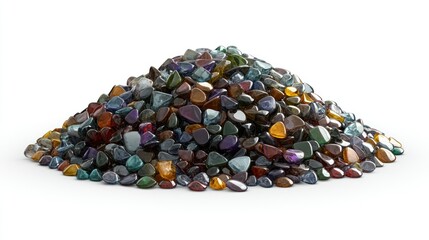Colorful Gemstone Pile.  A large pile of various gemstones, in a multitude of vibrant colors, shaped like facets.  The gemstones are clustered tightly together, creating a visually appealing mound
