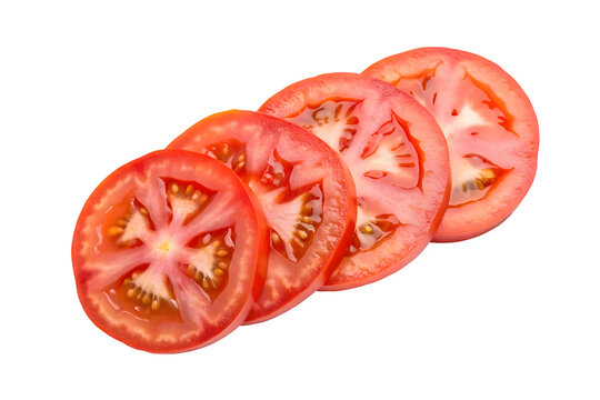 Tomatoes slices isolated on white background - Powered by Adobe