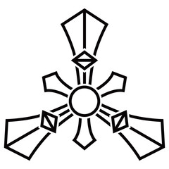 家紋です。陰三つ輪宝といいます。