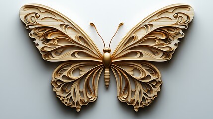 Fototapeta premium Handcrafted butterfly wood art masterpiece high resolution picture