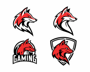 Four Red Fox Logos for Gaming Esports