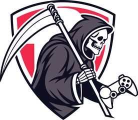 Grim Reaper Gaming Logo, a Deathly serious gamer emblem.