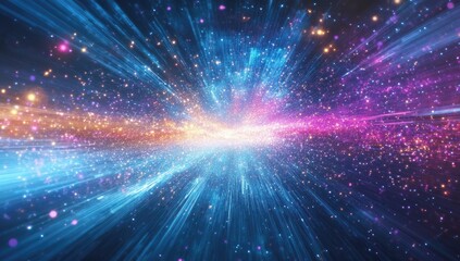 Fototapeta premium A vibrant burst of light and color with a nebula-like effect