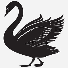 Obraz premium amaizing swan and duck silhouette icon 