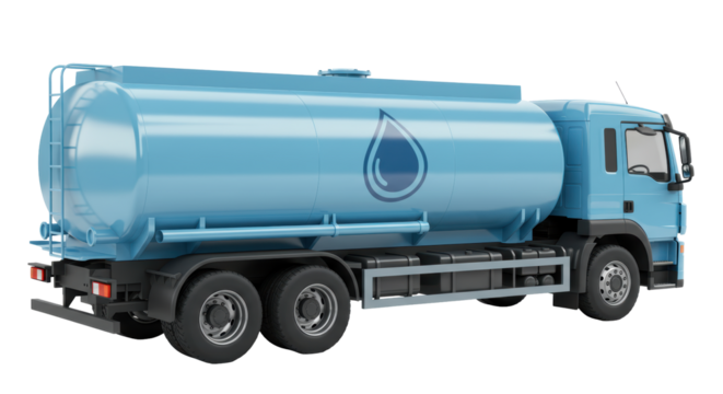Isolated Water Tank Truck