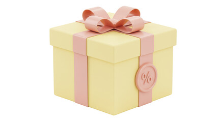 Isolated Gift Box with Discount Symbol