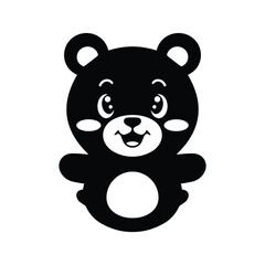 Cute brown teddy bear with a heart, a fun vector cartoon animal illustration for a baby or child's loving gift design