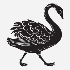 amaizing swan and duck silhouette icon 