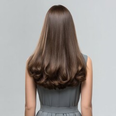 Fototapeta premium The image depicts a lovely young girl with luscious, curly locks that cascade down her back