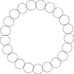 Dotted line circular round frame, symbol, icon