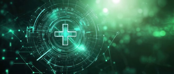 Obraz premium Innovative Healthcare Technology with Advanced Digital Medical Cross