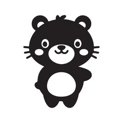 Cute brown teddy bear with a heart, a fun vector cartoon animal illustration for a baby or child's loving gift design