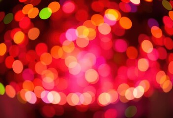 Obraz premium Vibrant, swirling bokeh lights; festive, celebratory abstract backdrop, background, lights