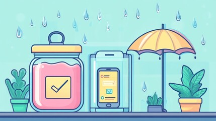 Rain protection for data, phone, and documents shown in illustration.