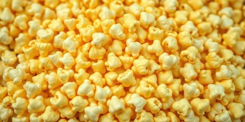 Golden kernels of popcorn, a healthy movie snack, pile, snack time