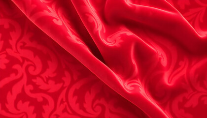 Obraz premium red fabric with a pattern on it