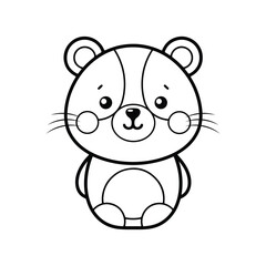 Cute brown teddy bear with a heart, a fun vector cartoon animal illustration for a baby or child's loving gift design