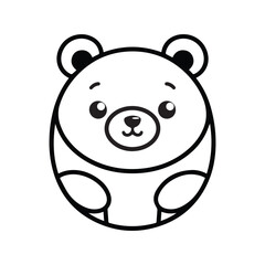 Cute brown teddy bear with a heart, a fun vector cartoon animal illustration for a baby or child's loving gift design