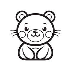 Cute brown teddy bear with a heart, a fun vector cartoon animal illustration for a baby or child's loving gift design