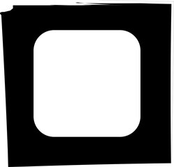 Square brush frames with rounded square border layout