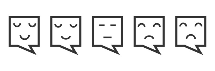smiley emoticons, happy face. rating or feedback emojis. line outline emoticon. web vector icon