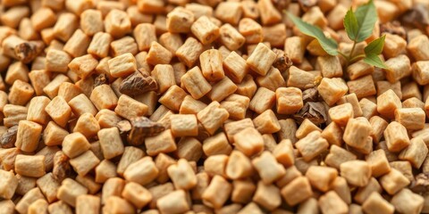 Fototapeta premium Sustainable biomass fuel pellets, ready for green energy production, green technology, energy source