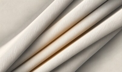 Obraz premium Soft, textured fabric in a pale beige color, arranged in elegant, flowing folds