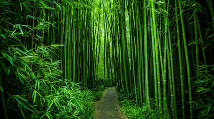 Glowing Bamboo Forest Pathway