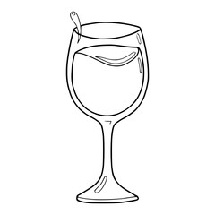 vector outline of wine glass