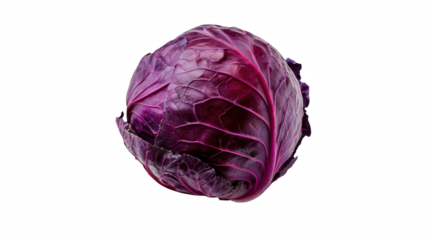 a head of purple cabbage on a transparent background, PNG image, PNG file, Generative art.