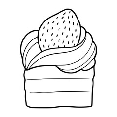 strawberry shortcake line art illustration