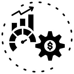 Sales Acceleration Glyph Icon Style