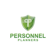 logo design letter initial P combination gradient illustration full color