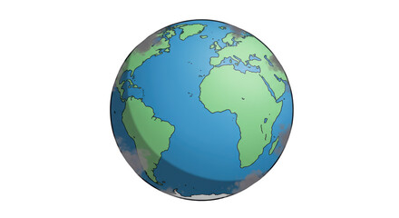 Isolated Earth Globe