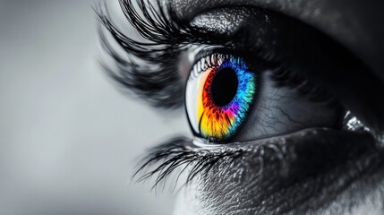 Mesmerizing Rainbow Eye: A Vivid Glimpse into the Soul with Creative Expression