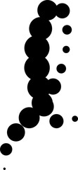 Line dotted halftone curved icon