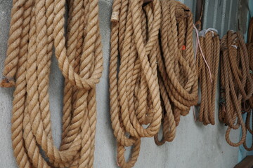 rope on a wooden board