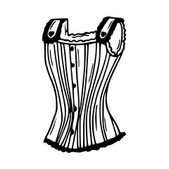 vector illustration of a sketch of a girl lingerie	