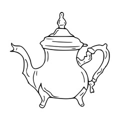 classic ethnic teapot drawing