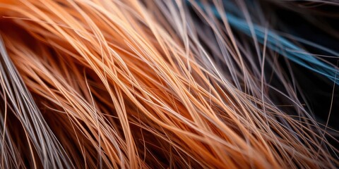 Close-up of various textures of human hair strands, hair,  conditioner