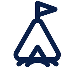 vector illustration of a camp with a lineal style