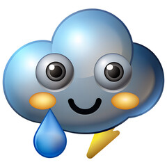 Obraz premium Kawaii Weather Icons with Cute Expressions – Fun Meteorology Clipart Pack