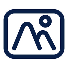 vector illustration of a blue icon with a symbol picture or gallery