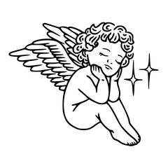 serene angel with stars design