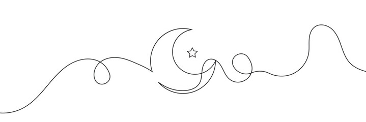 Moon line editable stroke line, continuous one line drawing teamwork icons concept. single line vector illustration, civil society.