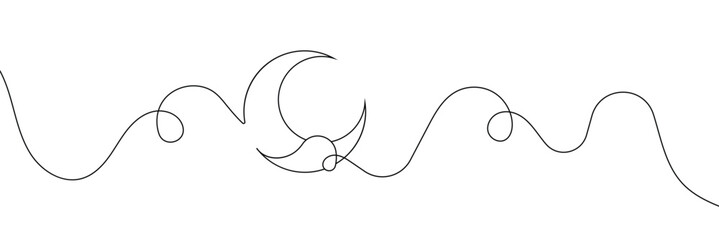 Moon line editable stroke line, continuous one line drawing teamwork icons concept. single line vector illustration, civil society.
