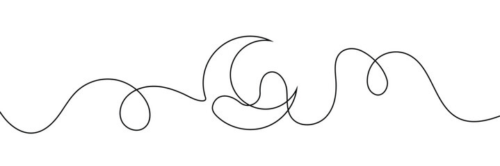 Moon line editable stroke line, continuous one line drawing teamwork icons concept. single line vector illustration, civil society.