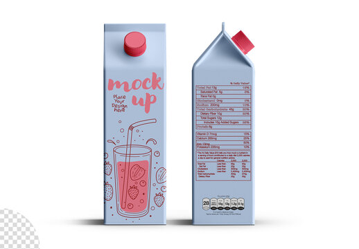 Carton Box Drink Packaging Mockup